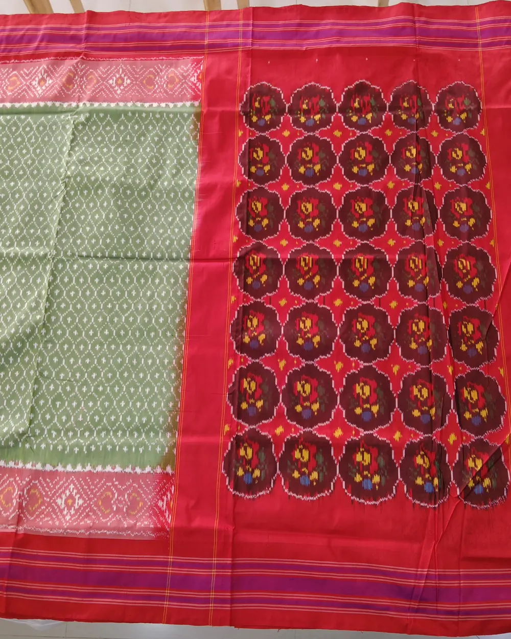 Silk Ikat Saree, · పట్టు ఇకత్ చీర,