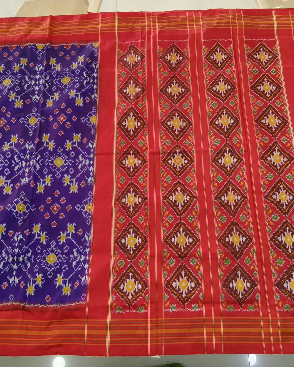 Silk Ikat Saree, · పట్టు ఇకత్ చీర,