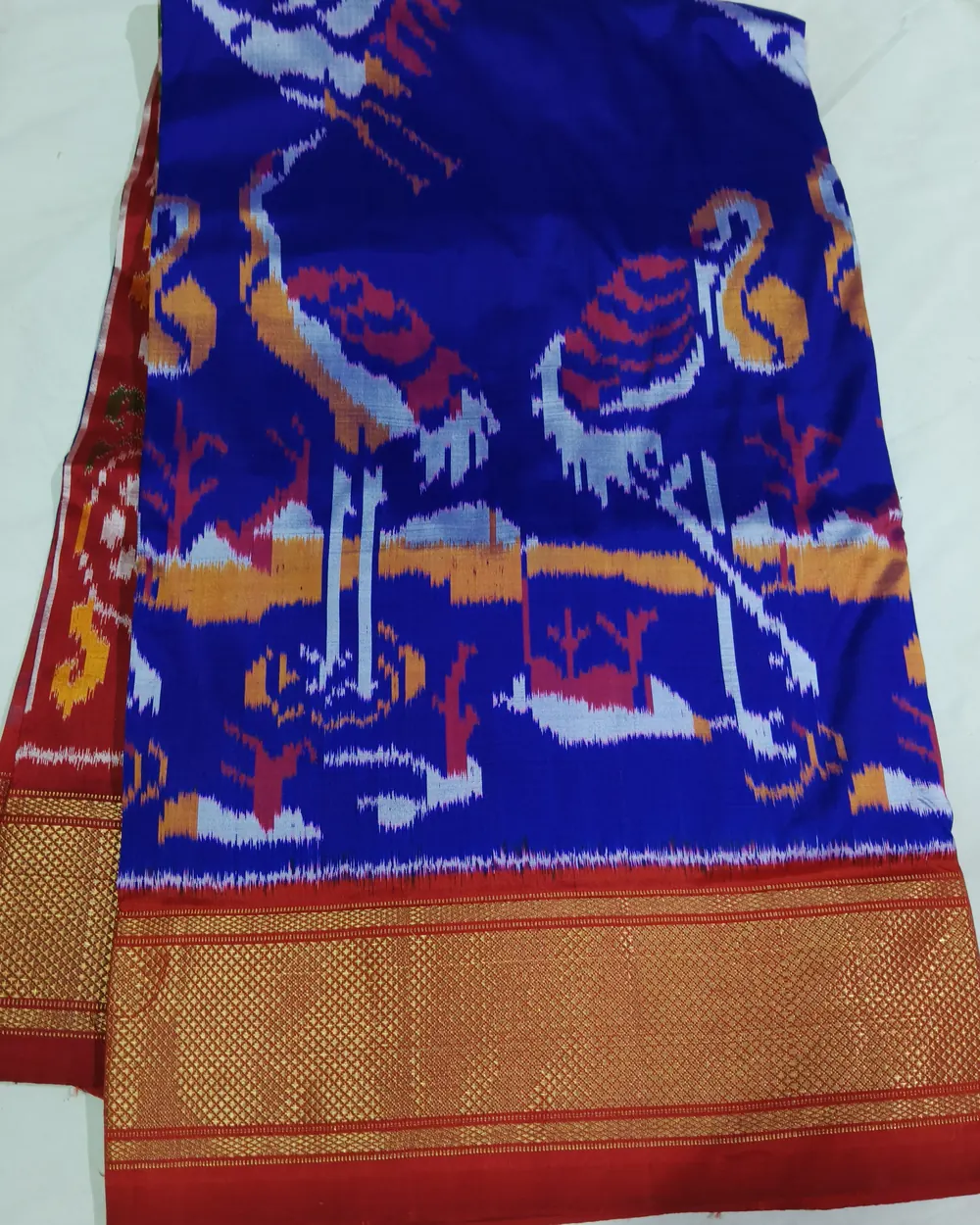 Silk Ikat Saree, · పట్టు ఇకత్ చీర,