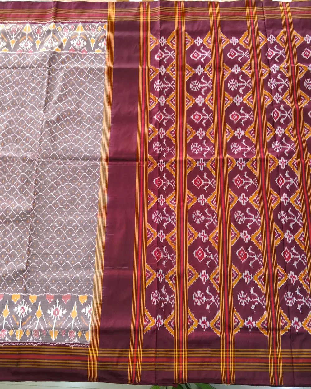 Silk Ikat Saree, · పట్టు ఇకత్ చీర,