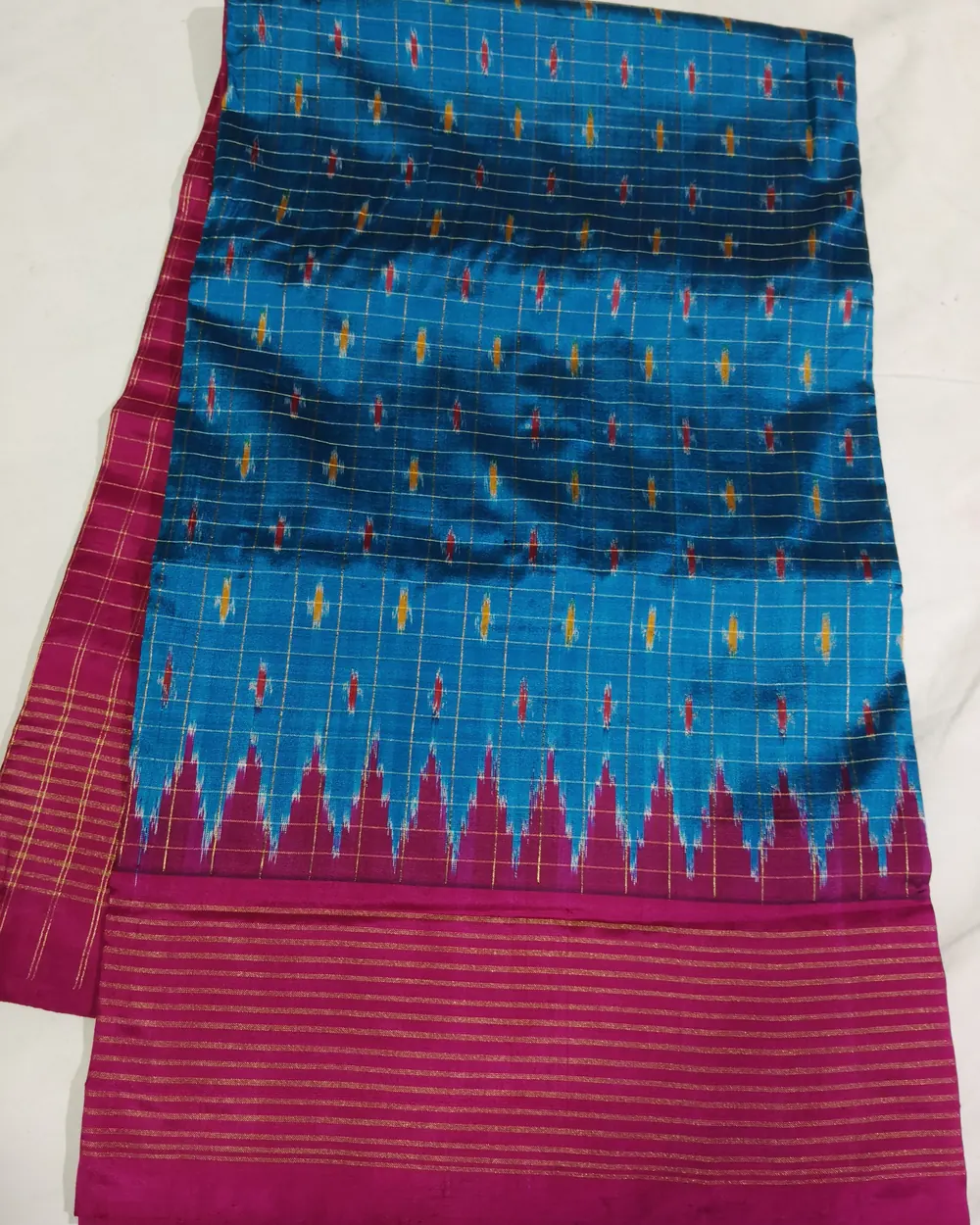 Silk Ikat Saree, · పట్టు ఇకత్ చీర,
