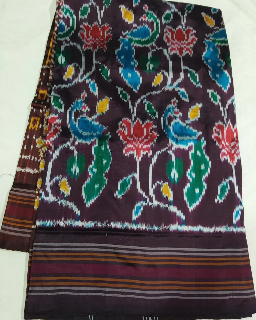 Silk Ikat Saree, · పట్టు ఇకత్ చీర,