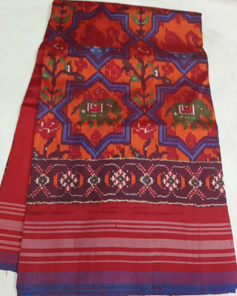 Silk Ikat Saree, · పట్టు ఇకత్ చీర,