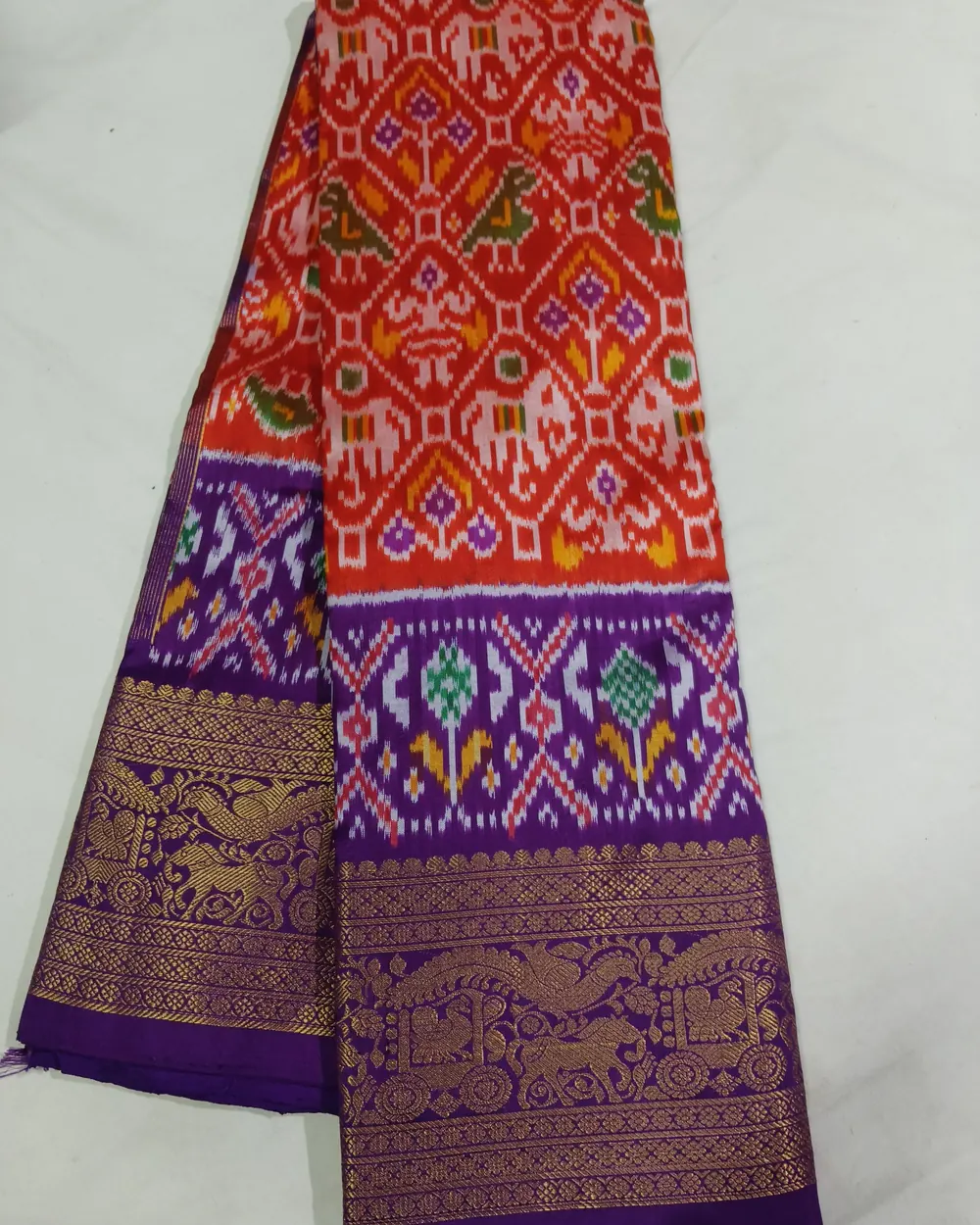 Silk Ikat Saree, · పట్టు ఇకత్ చీర,