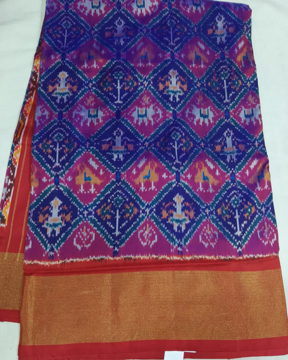 Silk Ikat Saree, · పట్టు ఇకత్ చీర,